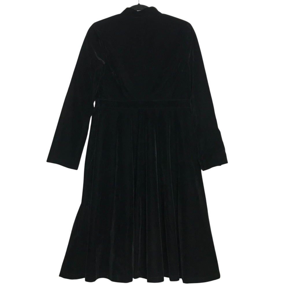 Classic Black Long-Sleeve Fit & Flare Dress - Picture 4 of 15